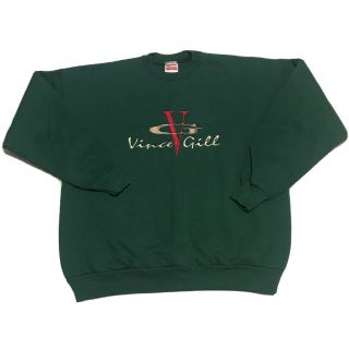 Rare Vintage Custom Vince Gill Country Icon Forest Green Sweatshirt Size Xtra Lg
