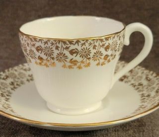 Adderley Rare Antique England Bone China Tea Cup Saucer Gold Trim