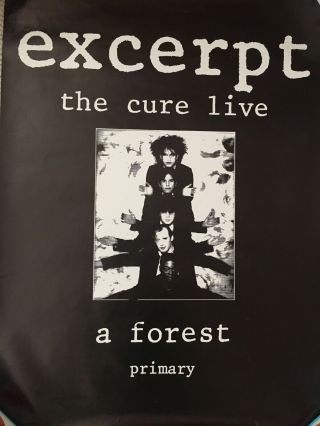The Cure Promo Poster For Excerpt The Cure Live Very Rare Cond