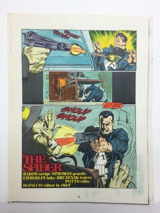 Rare Orig Punisher 19 Pg.  3 Color Guide Art John Wellington 1987 Marvel Stroman