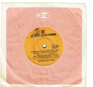 Neil Young - Rust Never Sleeps (hey Hey My My) (into The Black) - Rare 7 " Record
