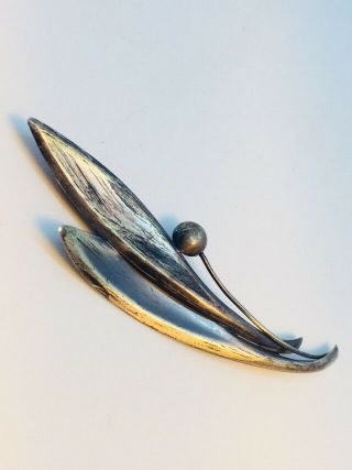Vintage Rare Finland Sterling Silver Brooch Pin Nature Themed