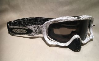 Oakley Crowbar Black White MX Black Lens Motocross Goggles Rare Pattern 2