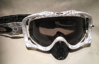 Oakley Crowbar Black White MX Black Lens Motocross Goggles Rare Pattern 3