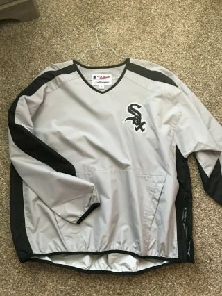 Majestic Mlb Chicago White Sox Jersey Dugout Jacket Baseball Rare Xl - Authentic