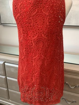 Johnny Was Embroidered Tunic Blouse Top Deep Coral 2 Piece Rare Sz Sz 2