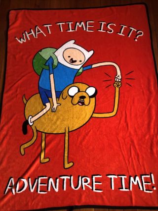 Very Rare Adventure Time Cartoon Network Jake & Finn Plush Throw Northwest Co
