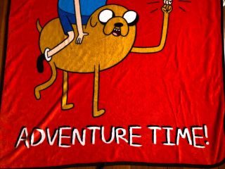 VERY RARE Adventure Time Cartoon Network Jake & Finn Plush Throw Northwest Co 2