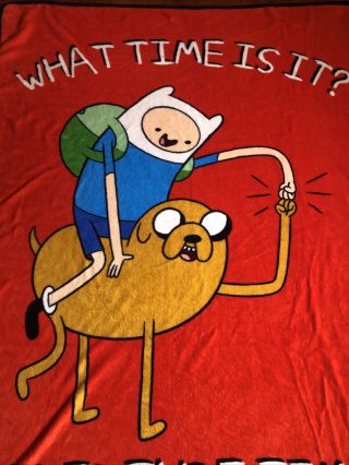 VERY RARE Adventure Time Cartoon Network Jake & Finn Plush Throw Northwest Co 3