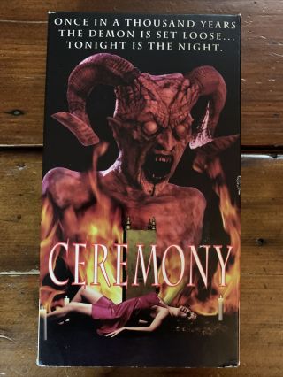 Ceremony Vhs York Horror Cult Rare Oop Htf Sov Big Box Slip Promo Satanic Demon