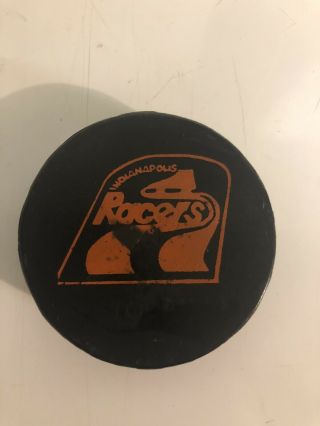 Wha Indianapolis Racers Hockey Puck 1974 - 75 Rare Logo