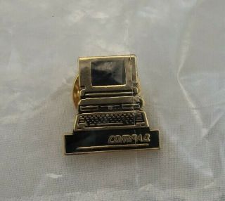 Rare Vintage 1980s Compaq Personal Computer Push Button Pin - 3/4 " X 3/4 "