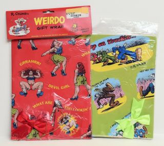 Robert Crumb - Rare - Weirdo Gift Wrap - 2004 - 2 Packages - - Near