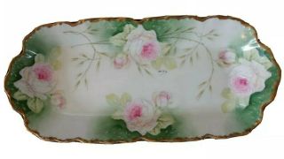 Rare,  Elite,  Limoges,  Hand Painted,  Signed Lucien,  Antique Tray -