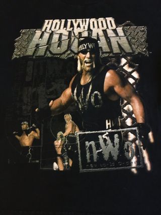 Rare Vtg 1998 Hollywood Hulk Hogan Nwo Wcw T - Shirt Youth L 14 - 16 Black Wwe