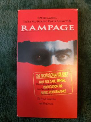 Rampage 1992 Rare Vhs Tape,  Crime Drama,  William Friedkin Michael Biehn Promo