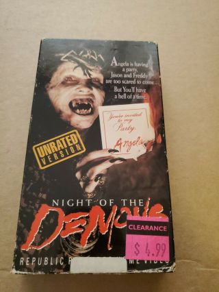 Rare Vintage Night Of The Demons 1987 1989 Vhs Horror Republic Linnea Quigley