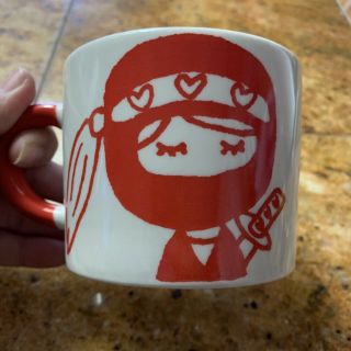 Aiwa Co.  Made In Japan Red Ninja Coffee Cup Mug Tea Rare Anime