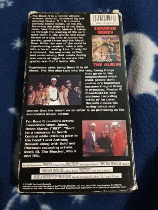 OOP I ' m Bout It: The Movie - Rare 1997 VHS - Master P No Limit Records Moon Jones 2