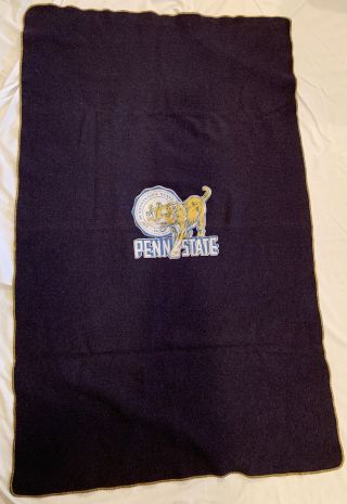 Rare Wool Penn State Nittany Lions Throw Blanket Vintage 60” X 37”old Logo Tiger 2