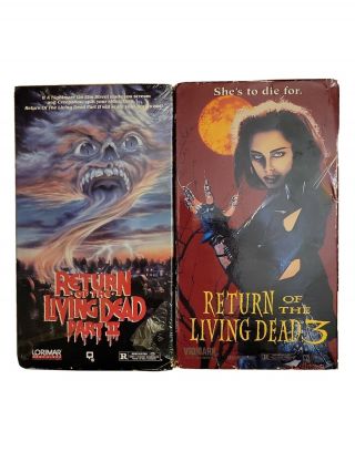 Return Of The Living Dead Part 2 And 3 Vhs 1987 1993 Cult Horror Movie Rare