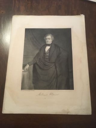 Rare Photogravure Etching Of President Millard Fillmore By G.  P.  A Healy,  11x14”
