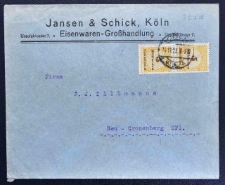 Germany 1923 Rare 10000000000 Hyper Inflation Period Iron Co Cover KÖln To Look