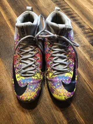 Rare Nike Zoom Trout 3 Size 10.  5 Baseball Cleats Gray Special Edition Multicolor