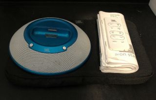 Jbl On Stage Micro Portable Ipod Speaker Dock Rare Blue Color Unit Only No Cable