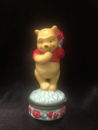 Vintage - Rare - Winnie The Pooh “ I Love You” Limoge Trinket Pill Box Hinged