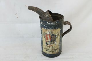 Vintage Maytag Oil & Gas Fuel Mixing Can Tin W/ Handle & Spout Rare Collectable