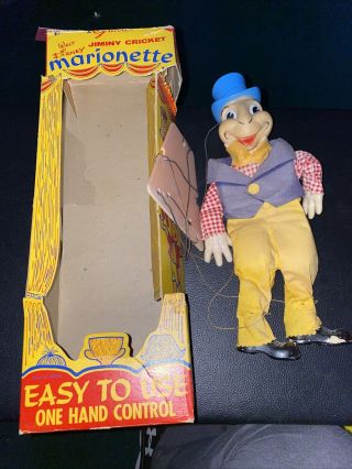 Vintage Gund Disney Jiminy Cricket Marionette Puppet 1960’s Very Rare