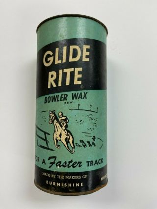 Vintage Rare Burnishine Table Shuffleboard Bowler Glide Rite Powder Wax Can