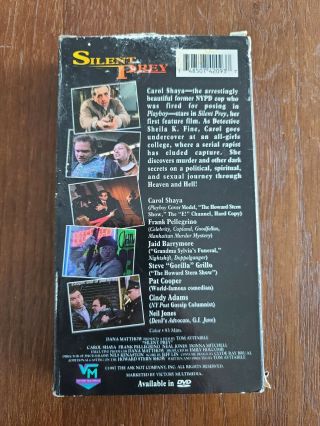 Silent Prey VHS Rare Horror Slasher Action Sleaze Low Budget Carol Shaya Htf 3