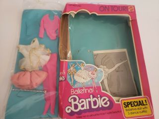 Rare Htf 1976 Ballerina Barbie On Tour 1976 With 3 Dance Outfits & Box 9613