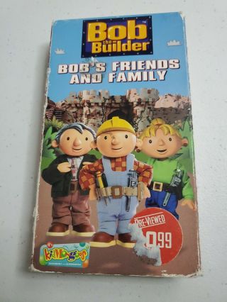 Rare Htf Bob The Builder Bobs Friends And Family Yellow Vhs Tape