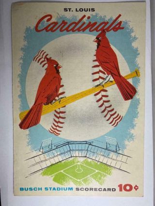 1957 St.  Louis Cardinals Vs Philadelphia Phillies Scorecard Busch Stadium Rare