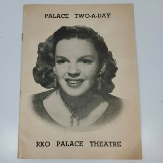 Judy Garland - Rare 1952 Rko Palace Theatre Playbill - Two - A - Day " Comeback " Shows