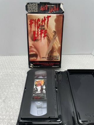 Rare 1984 Big Box Oop Vhs Fight For Your Life Horror Film