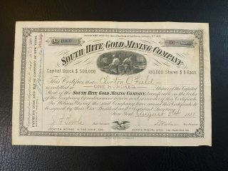 1881 South Hite Gold Mining Co.  Stock Hites Cove,  California Yosemite Rare