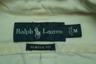 Rare Vintage RALPH LAUREN USA Polo Bear RL 13 Button Dress Shirt 90s Retro SZ M 3