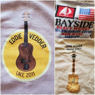Vtg T Shirt Eddie Vedder Pearl Jam Ukulele Songs 2011 Rare Medium
