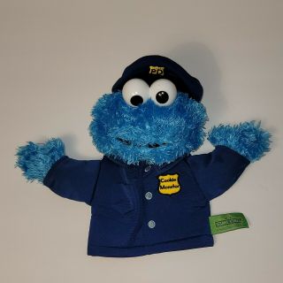 Rare Sesame Street Gund Cookie Monster Policeman Plush Hand Puppet 9 "