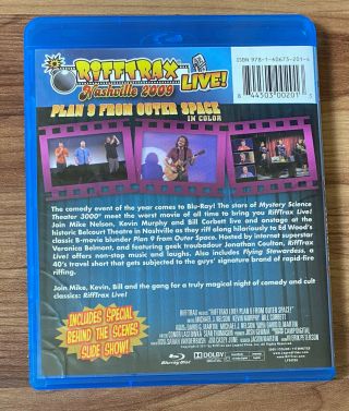 Rifftrax Live Plan 9 from Outer Space Blu Ray RARE Mystery Science Theater 3000 3