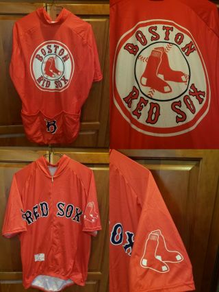 Rare Boston Red Sox Mens Vomax Cycling Jersey Shirt Size 2xl Mlb