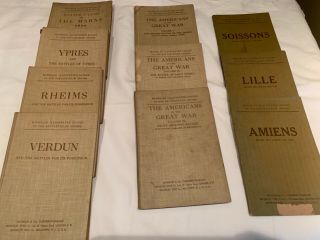 Rare 9 Book Set Michelin Illustrated Guides To Battlefields 1914 - 1918