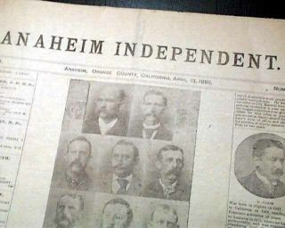 Rare Anaheim Orange County California 19th Century 1895 Newspaper