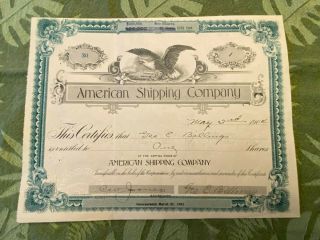 1904 American Co.  Stock Geo.  E.  Billings Signed Hall Bros.  Rare Sf,  Ca