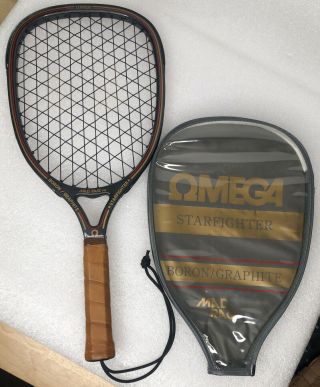 Omega Starfighter Mad Raq Racquetball Racquet W Case Boron/graphite Vintage Rare