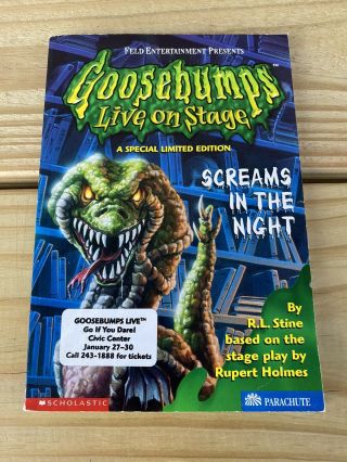 Goosebumps Live On Stage Screams In The Night Special Limited Edition Book Rare